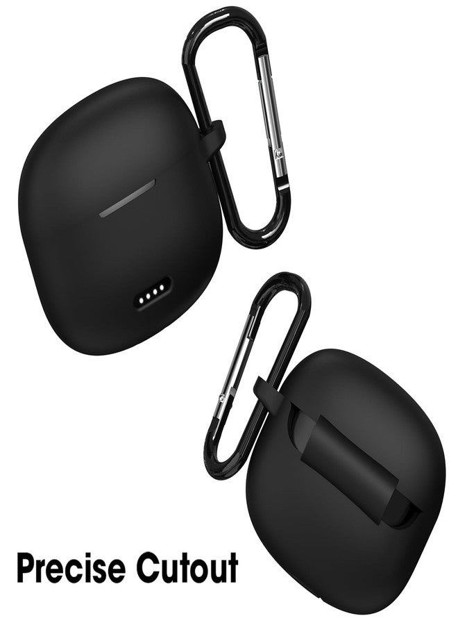 Sounce Silicone Case Cover for GOBOULT Z25 Earbuds | Shockproof Protective Case with Keychain | Front LED Visible | Black - Image 2